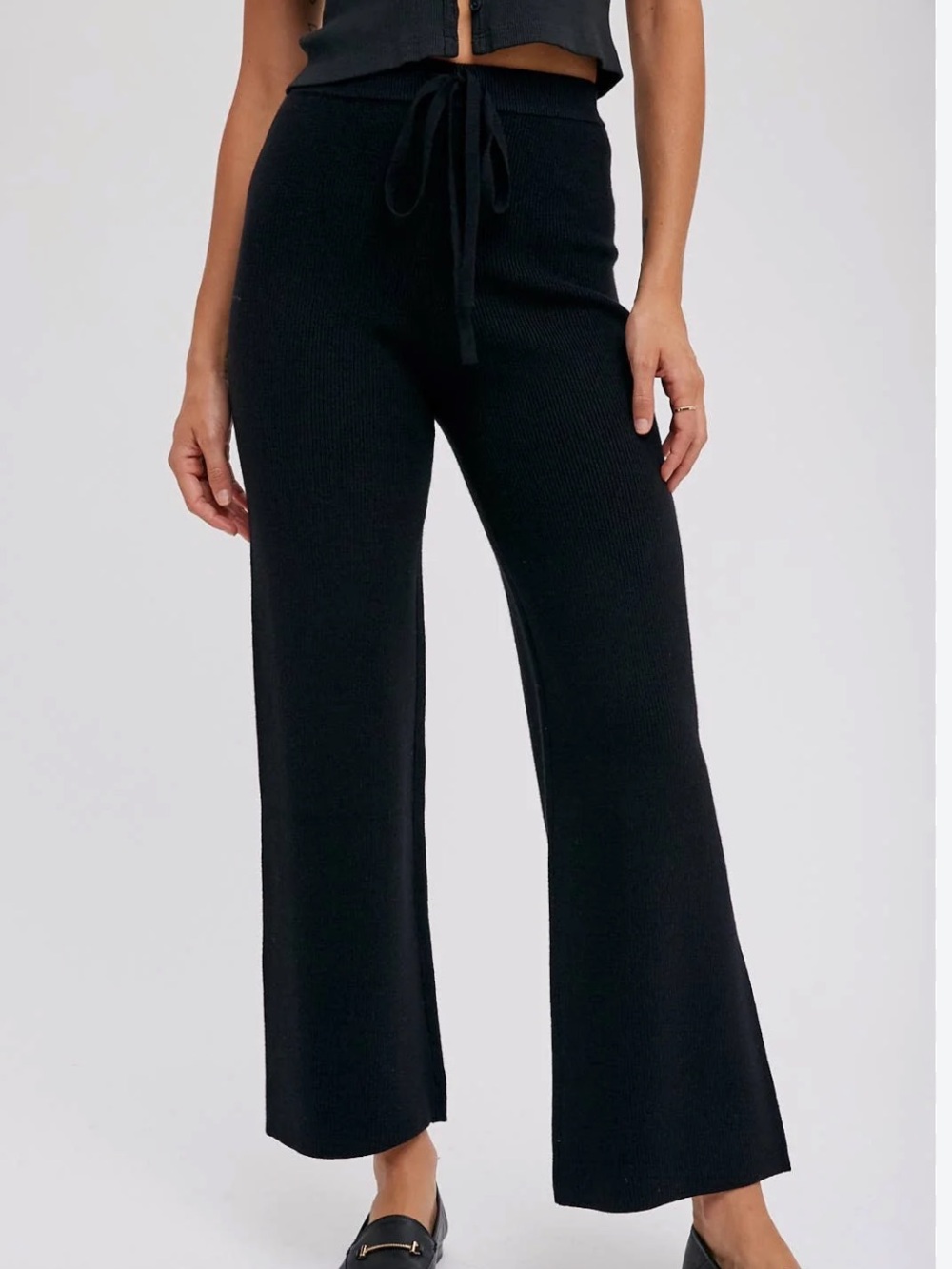NWT BLUIVY sweater knit pants in black size Small